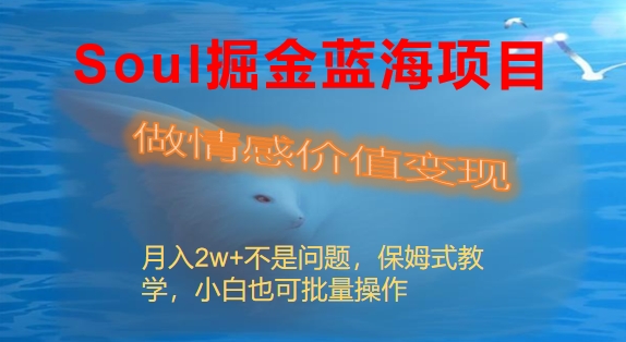 Soul掘金蓝海项目细分赛道，做情感价值变现，月入2w+不是问题-舒阳传媒网