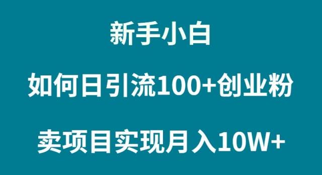 新手小白如何通过卖项目实现月入10W+-舒阳传媒网
