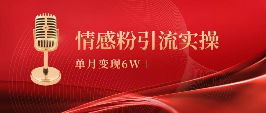 单月变现6w+，情感粉引流变现实操课-舒阳传媒网