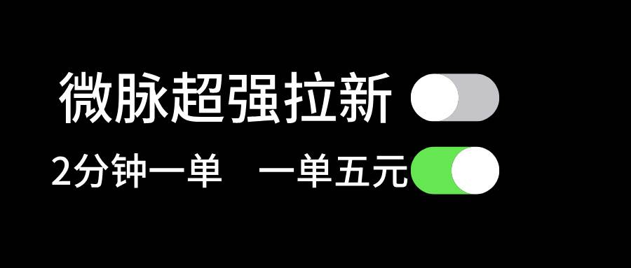 微脉超强拉新， 两分钟1单， 一单利润5块，适合小白-舒阳传媒网