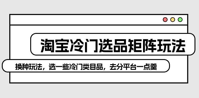 淘宝冷门选品矩阵玩法：换种玩法，选一些冷门类目品，去分平台一点羹-舒阳传媒网