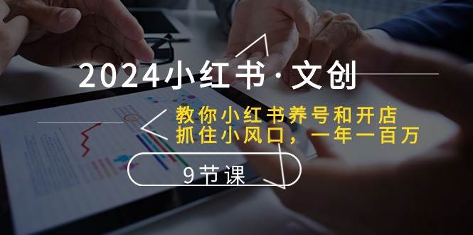 2024小红书·文创：教你小红书养号和开店、抓住小风口 一年一百万 (9节课)-舒阳传媒网
