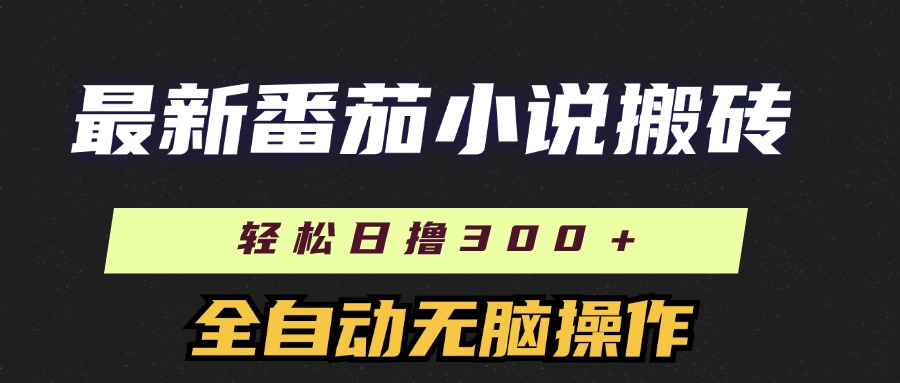 最新番茄小说搬砖，日撸300＋！全自动操作，可矩阵放大-舒阳传媒网