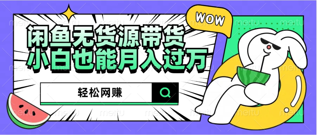 闲鱼无货源带货：轻松网赚，小白也能月入过万的秘密武器-舒阳传媒网