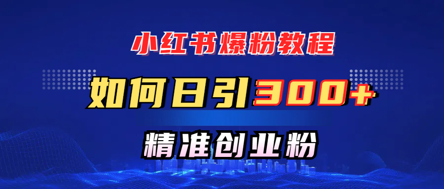 小红书爆粉教程，如何日引300+创业粉，快速实现精准变现！-舒阳传媒网