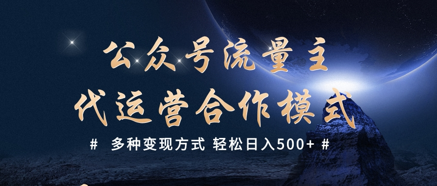 公众号流量主代运营  多种变现方式 轻松日入500+-舒阳传媒网