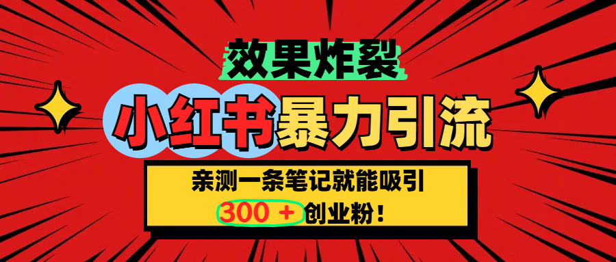 小红书炸裂玩法，亲测一条笔记就能吸引300+精准创业粉！-舒阳传媒网