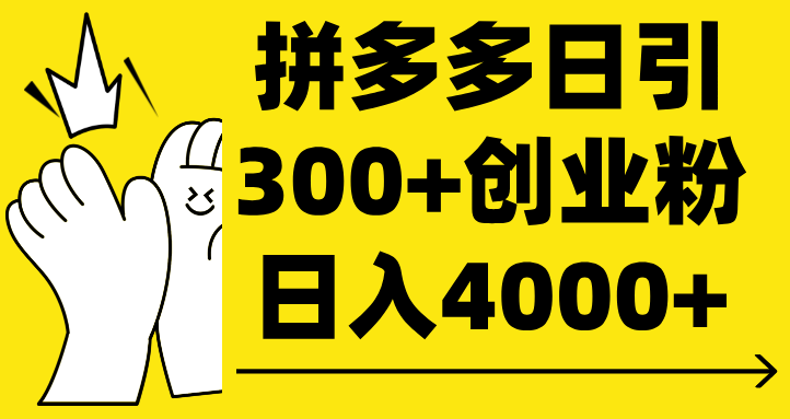 拼多多日引300+创业粉 日入4000+-舒阳传媒网