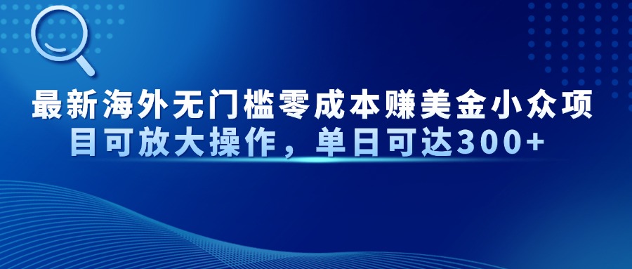 最新海外无门槛美金小众项目可放大操作，单日可达300+-舒阳传媒网