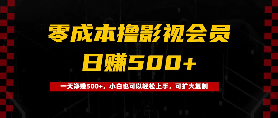 0成本撸影视会员，一天净赚500+，小白也可以轻松上手，可扩大复制-舒阳传媒网