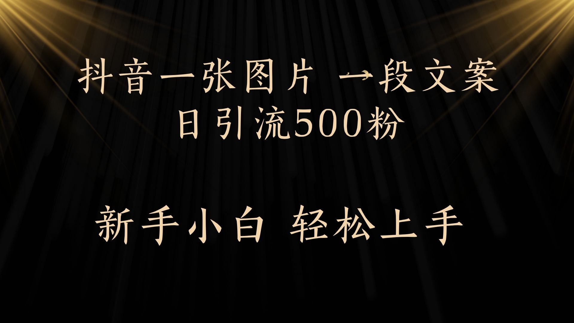 每天2分钟，抖音一张图片 一段文案日引流500粉-舒阳传媒网