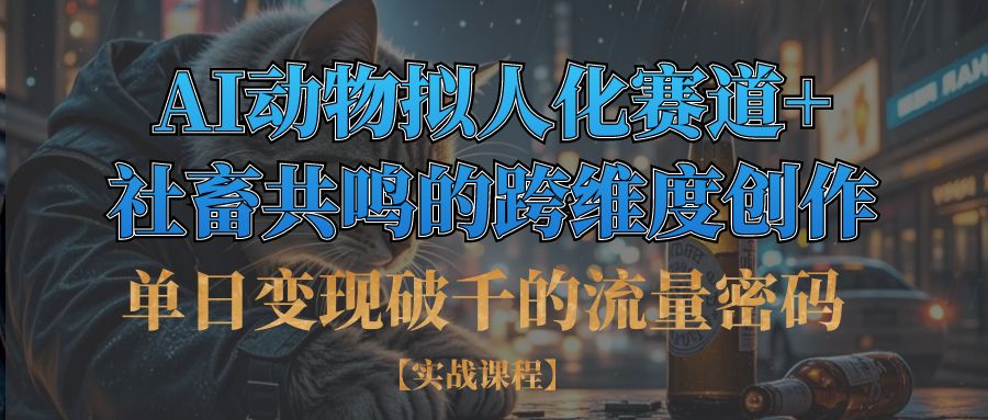 单日变现破千的流量密码,AI动物拟人化赛道+社畜共鸣的跨维度创作-舒阳传媒网