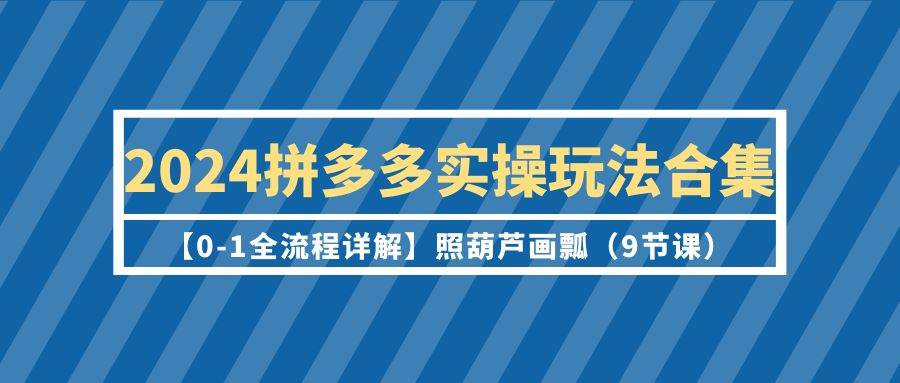 图片[1]-2024拼多多实操玩法合集【0-1全流程详解】照葫芦画瓢（9节课）-舒阳传媒网