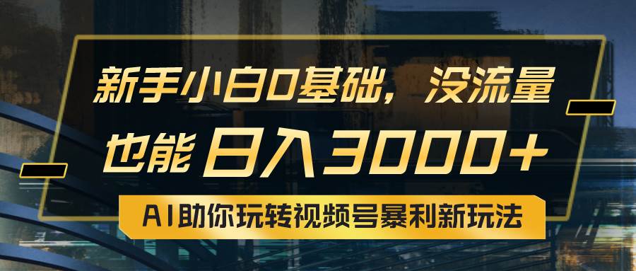 小白0基础，没流量也能日入3000+：AI助你玩转视频号暴利新玩法-舒阳传媒网