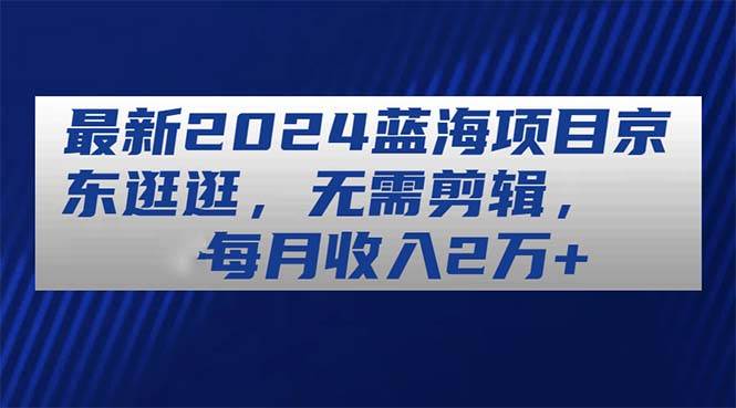 最新2024蓝海项目京东逛逛，无需剪辑，每月收入2万+-舒阳传媒网