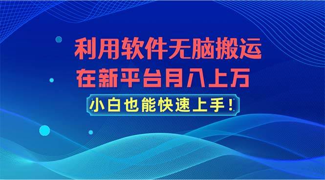 利用软件无脑搬运，在新平台月入上万，小白也能快速上手-舒阳传媒网
