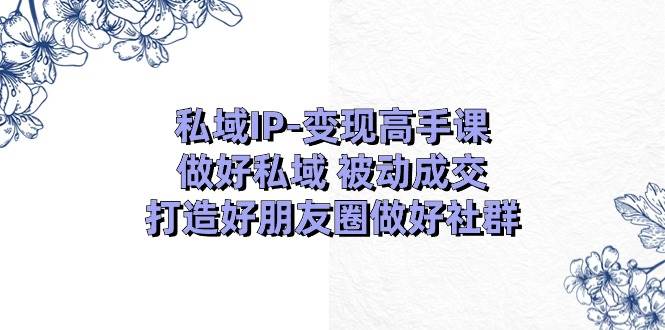 私域IP-变现高手课：做好私域 被动成交，打造好朋友圈做好社群（18节）-舒阳传媒网