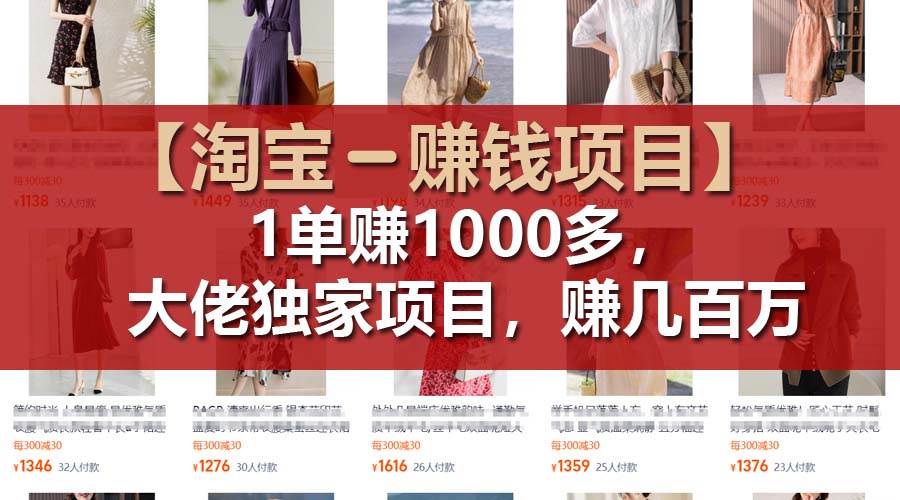 图片[1]-【淘宝赚钱项目】1单可赚1000多，大佬独家项目，年赚几百万-舒阳传媒网