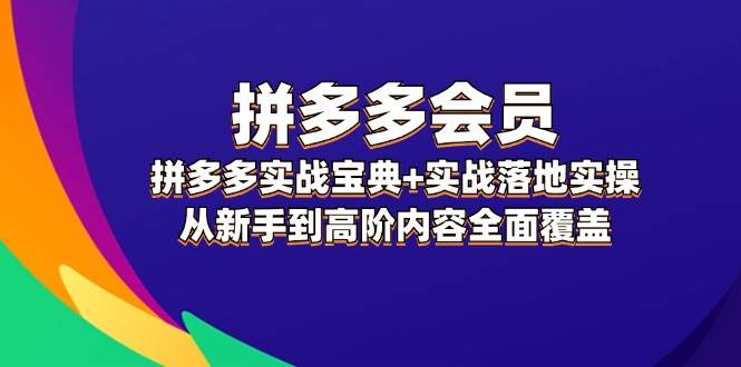 拼多多 会员，拼多多实战宝典+实战落地实操，从新手到高阶内容全面覆盖-舒阳传媒网
