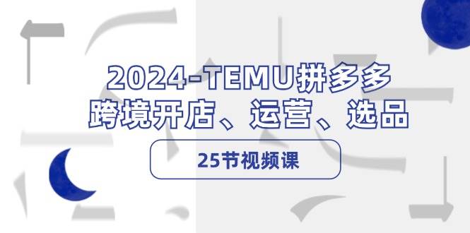 2024-TEMU拼多多·跨境开店、运营、选品（25节视频课）-舒阳传媒网