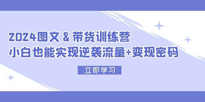 2024 图文+带货训练营，小白也能实现逆袭流量+变现密码-舒阳传媒网